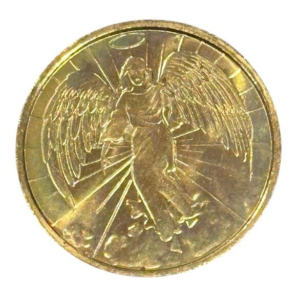 Guardian Angel Pocket Medal Coin lucky Tokens Prayer Gold Tone Tokens Vintage - Picture 4 of 7